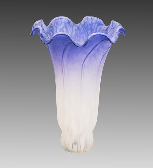 Meyda Lighting Pond Lily 4" Blue & White Shade Glass