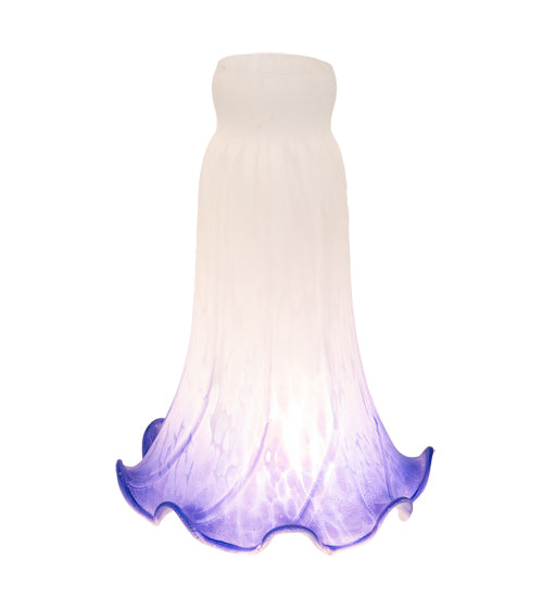 Meyda Lighting Pond Lily 4" Blue & White Shade Glass