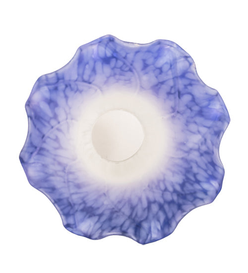 Meyda Lighting Pond Lily 4" Blue & White Shade Glass