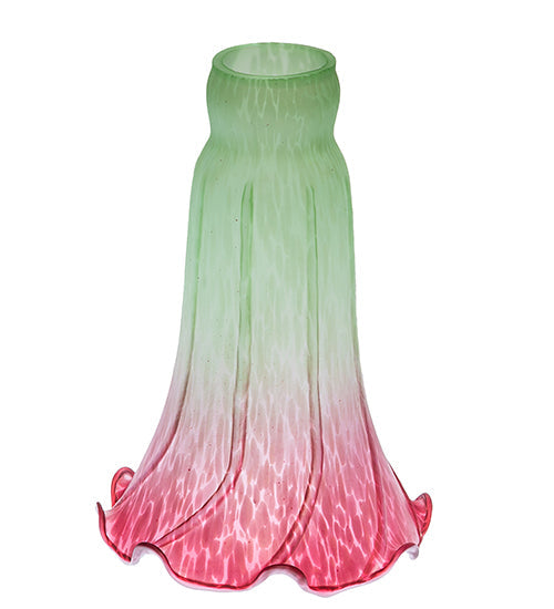Meyda Lighting Pond Lily 4"W x 6"H Seafoam & Cranberry Shade Glass