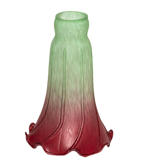 Meyda Lighting Pond Lily 4"W x 6"H Seafoam & Cranberry Shade Glass