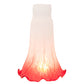 Meyda Lighting Pond Lily 4"W x 6"H Silver Pink and White Shade Glass