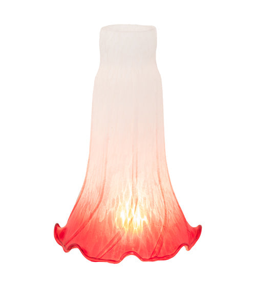 Meyda Lighting Pond Lily 4"W x 6"H Silver Pink and White Shade Glass