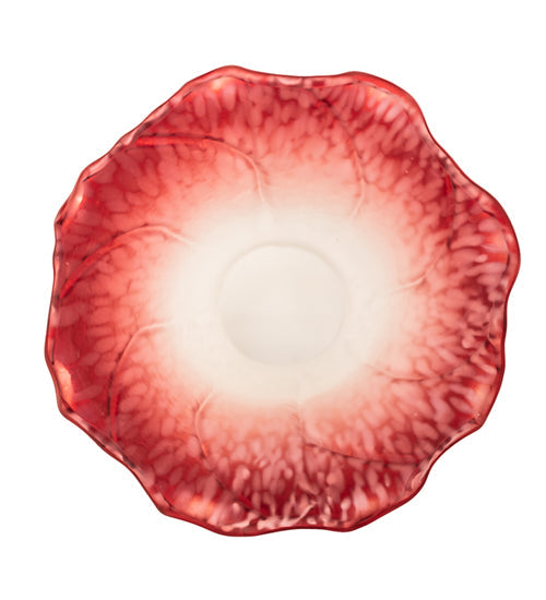 Meyda Lighting Pond Lily 4"W x 6"H Silver Pink and White Shade Glass