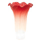 Meyda Lighting Pond Lily 4"W x 6"H Silver Pink and White Shade Glass