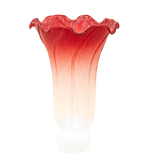 Meyda Lighting Pond Lily 4"W x 6"H Silver Pink and White Shade Glass