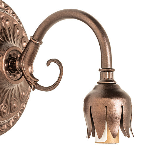 Meyda Lighting Pond Lily 5" Mahogany Bronze Victorian Wall Sconce Hardware