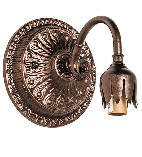 Meyda Lighting Pond Lily 5" Mahogany Bronze Victorian Wall Sconce Hardware