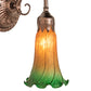 Meyda Lighting Pond Lily 5" Mahogany Bronze Victorian Wall Sconce With Amber & Green Shade Glass