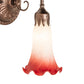 Meyda Lighting Pond Lily 5" Mahogany Bronze Victorian Wall Sconce With Pink & White Shade Glass