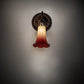 Meyda Lighting Pond Lily 5" Mahogany Bronze Victorian Wall Sconce With Red & Green Shade Glass