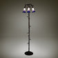 Meyda Lighting Pond Lily 58" 3-Light Mahogany Bronze Floor Lamp With Blue & White Shade Glass