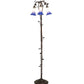 Meyda Lighting Pond Lily 58" 3-Light Mahogany Bronze Floor Lamp With Blue & White Shade Glass