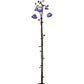 Meyda Lighting Pond Lily 58" 3-Light Mahogany Bronze Floor Lamp With Blue & White Shade Glass