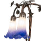 Meyda Lighting Pond Lily 58" 3-Light Mahogany Bronze Floor Lamp With Blue & White Shade Glass