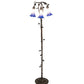 Meyda Lighting Pond Lily 58" 3-Light Mahogany Bronze Floor Lamp With Blue & White Shade Glass