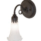 Meyda Lighting Pond Lily 6" Oil Rubbed Bronze Wall Sconce With White Favrile Shade Glass