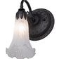 Meyda Lighting Pond Lily 6" Oil Rubbed Bronze Wall Sconce With White Favrile Shade Glass