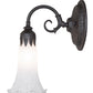 Meyda Lighting Pond Lily 6" Oil Rubbed Bronze Wall Sconce With White Favrile Shade Glass