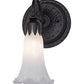 Meyda Lighting Pond Lily 6" Oil Rubbed Bronze Wall Sconce With White Favrile Shade Glass