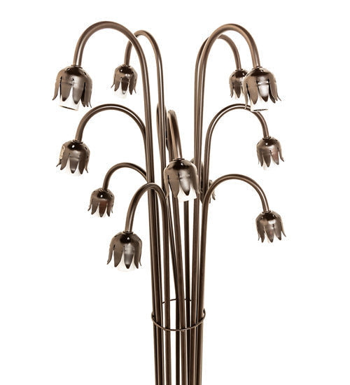 Meyda Lighting Pond Lily 63" 12-Light Mahogany Bronze Floor Lamp Base