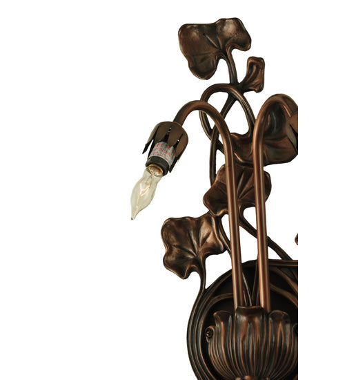 Meyda Lighting Pond Lily 7" 2-Light Mahogany Bronze Wall Sconce