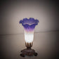 Meyda Lighting Pond Lily 8" Mahogany Bronze Victorian Mini Table Lamp With Blue & White Shade Glass