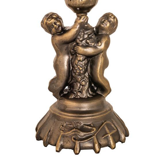 Meyda Lighting Pond Lily Twin Cherub 8" Antique Brass Table Lamp Base