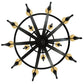 Meyda Lighting Pontoise 60" 15-Light 2-Tier Blackwash Chandelier With Beige Scavo Shade Glass