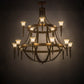 Meyda Lighting Pontoise 72" 15-Light 2-Tier Autumn Leaf Chandelier With Beige Scavo Shade Glass