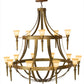 Meyda Lighting Pontoise 72" 15-Light 2-Tier Autumn Leaf Chandelier With Beige Scavo Shade Glass