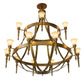 Meyda Lighting Pontoise 72" 15-Light 2-Tier Autumn Leaf Chandelier With Beige Scavo Shade Glass