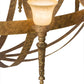 Meyda Lighting Pontoise 72" 15-Light 2-Tier Autumn Leaf Chandelier With Beige Scavo Shade Glass