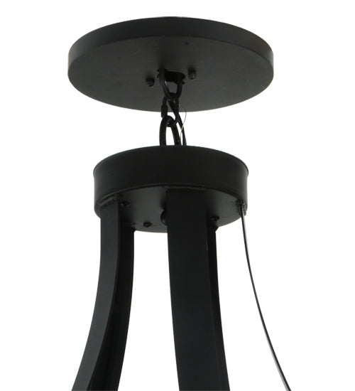 Meyda Lighting Pontoise 72" 15-Light 2-Tier Blackwash Chandelier With Beige Scavo Shade Glass