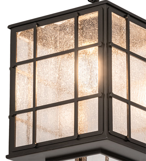 Meyda Lighting Pontrefract 14" Oil Rubbed Bronze Lantern Mini Pendant Light With Clear Seeded Shade Glass