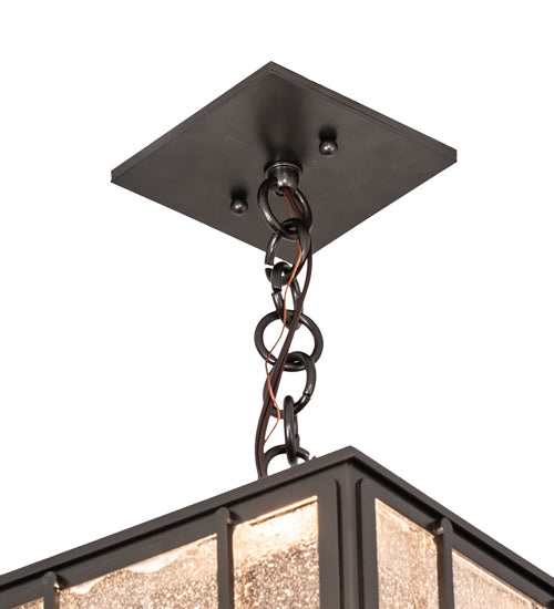 Meyda Lighting Pontrefract 14" Oil Rubbed Bronze Lantern Mini Pendant Light With Clear Seeded Shade Glass
