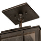 Meyda Lighting Pontrefract 17" Hammered Oil Rubbed Bronze Lantern Pendant Light With Clear Seeded Shade Glass