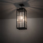 Meyda Lighting Pontrefract 17" Hammered Oil Rubbed Bronze Lantern Pendant Light With Clear Seeded Shade Glass