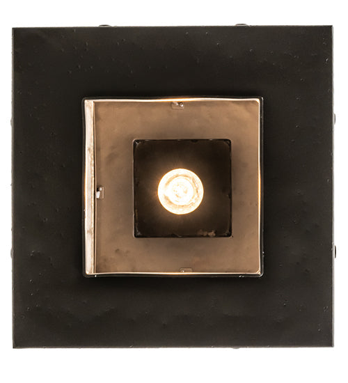Meyda Lighting Pontrefract 17" Hammered Oil Rubbed Bronze Lantern Pendant Light With Clear Seeded Shade Glass