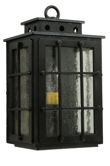 Meyda Lighting Pontrefract 6" Oil Rubbed Bronze Lantern Wall Sconce With Clear Seeded Shade Glass