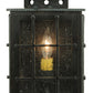 Meyda Lighting Pontrefract 6" Oil Rubbed Bronze Lantern Wall Sconce With Clear Seeded Shade Glass