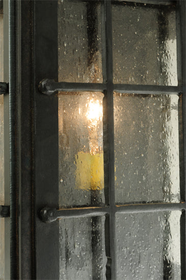 Meyda Lighting Pontrefract 6" Oil Rubbed Bronze Lantern Wall Sconce With Clear Seeded Shade Glass