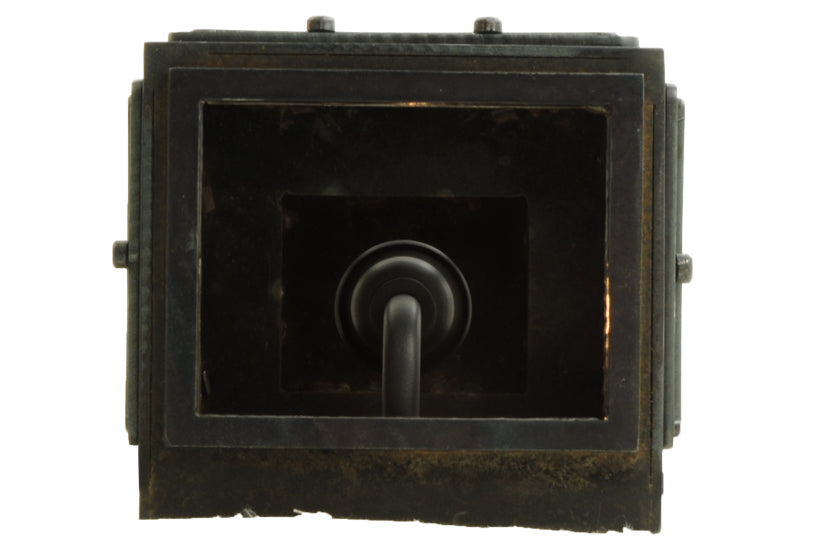 Meyda Lighting Pontrefract 6" Oil Rubbed Bronze Lantern Wall Sconce With Clear Seeded Shade Glass