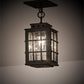 Meyda Lighting Pontrefract 8" Oil Rubbed Bronze Lantern Pendant Light With Clear Seeded Shade Glass