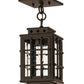 Meyda Lighting Pontrefract 8" Oil Rubbed Bronze Lantern Pendant Light With Clear Seeded Shade Glass