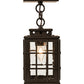 Meyda Lighting Pontrefract 8" Oil Rubbed Bronze Lantern Pendant Light With Clear Seeded Shade Glass