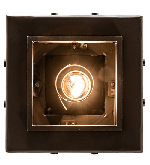 Meyda Lighting Pontrefract 8" Oil Rubbed Bronze Lantern Pendant Light With Clear Seeded Shade Glass