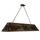 Meyda Lighting Pool Hall 60" 9-Light Antique Copper Island Pendant Light With Silver Mica Shade Glass