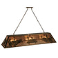 Meyda Lighting Pool Hall 60" 9-Light Antique Copper Island Pendant Light With Silver Mica Shade Glass