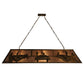 Meyda Lighting Pool Hall 60" 9-Light Antique Copper Island Pendant Light With Silver Mica Shade Glass